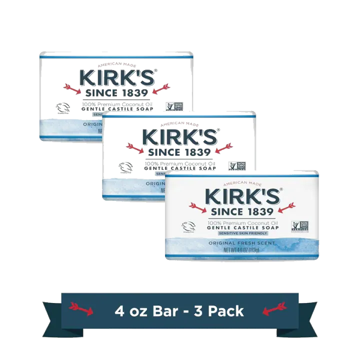 Kirk's Original Coco Castile Soap, Pack of 3